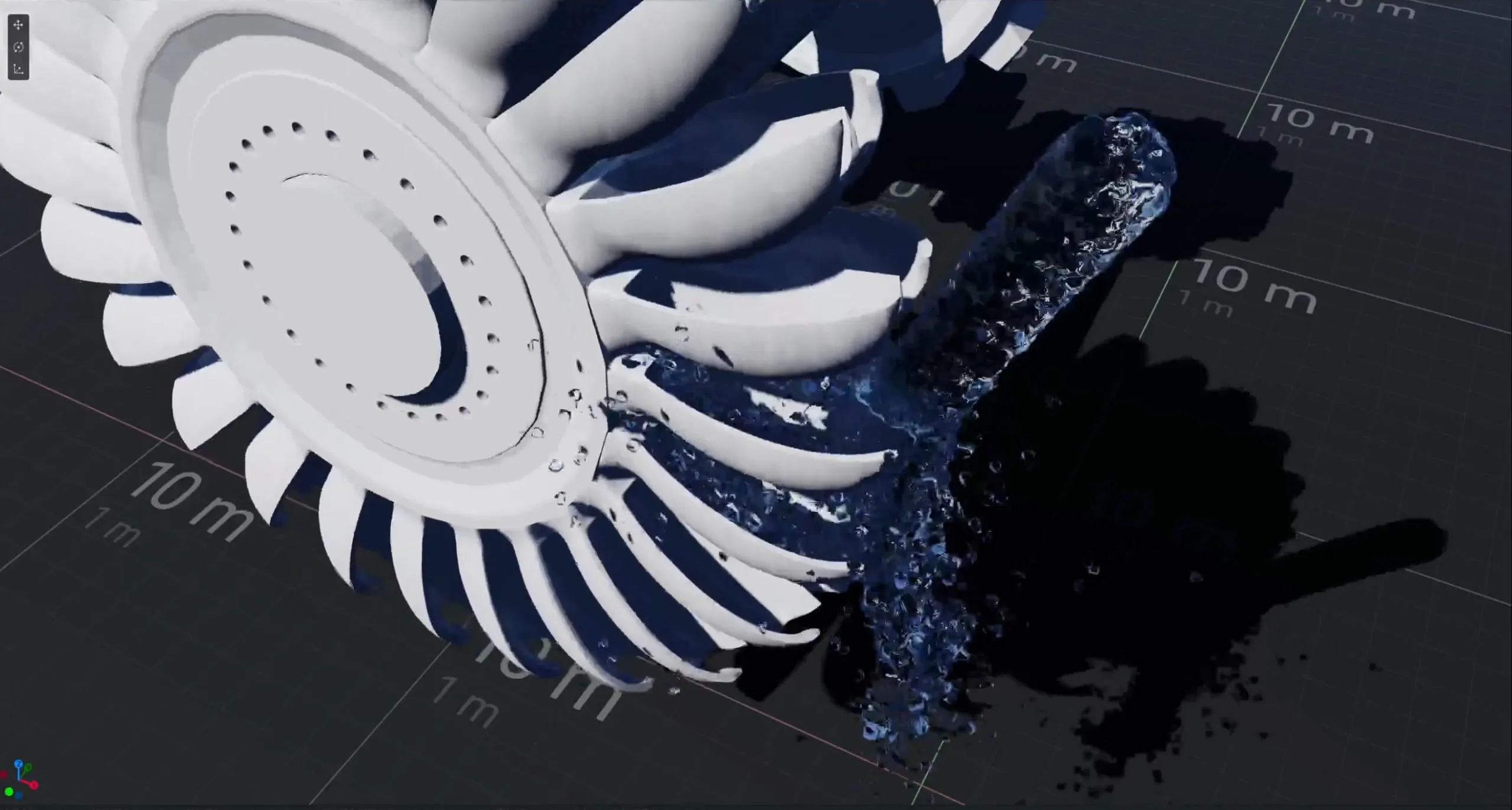 Pelton wheel fluid simulation thumbnail